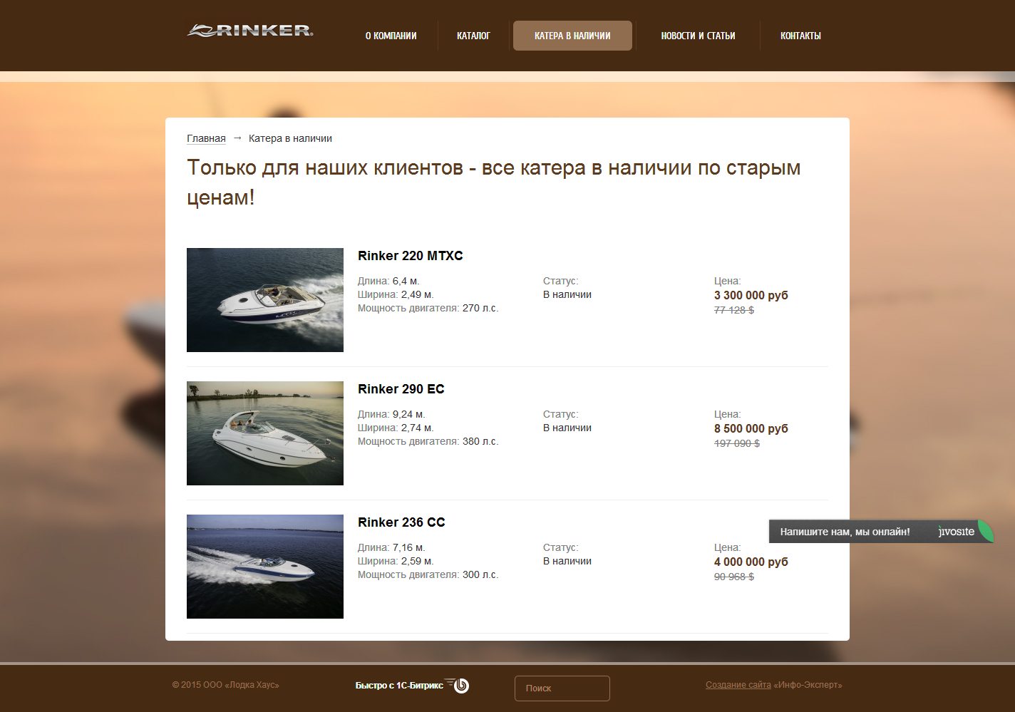 сайт официального представителя марки rinker в россии